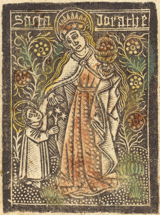 1460/1480 by Workshop of Master of the Aachen Madonna (Saint Dorothy), 16X12"(A3)Poster Print