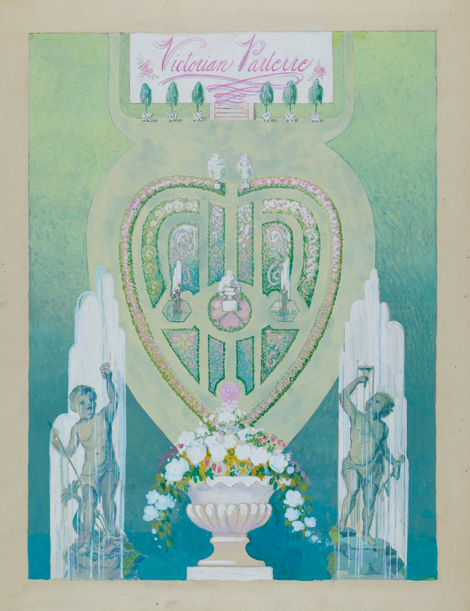 Parterre and Fountains of Blind Institution by Joseph Stonefield (American, active c. 1935), 16X12"(A3)Poster Print