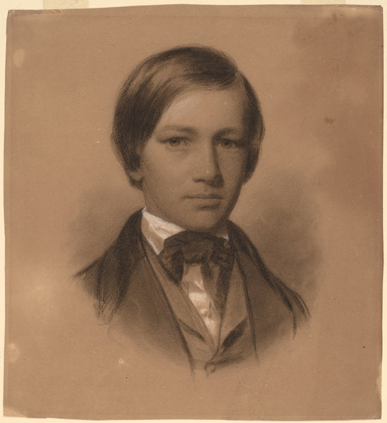 Portrait of a Young Man by Eastman Johnson (American, 1824 - 1906), 16X12"(A3)Poster Print