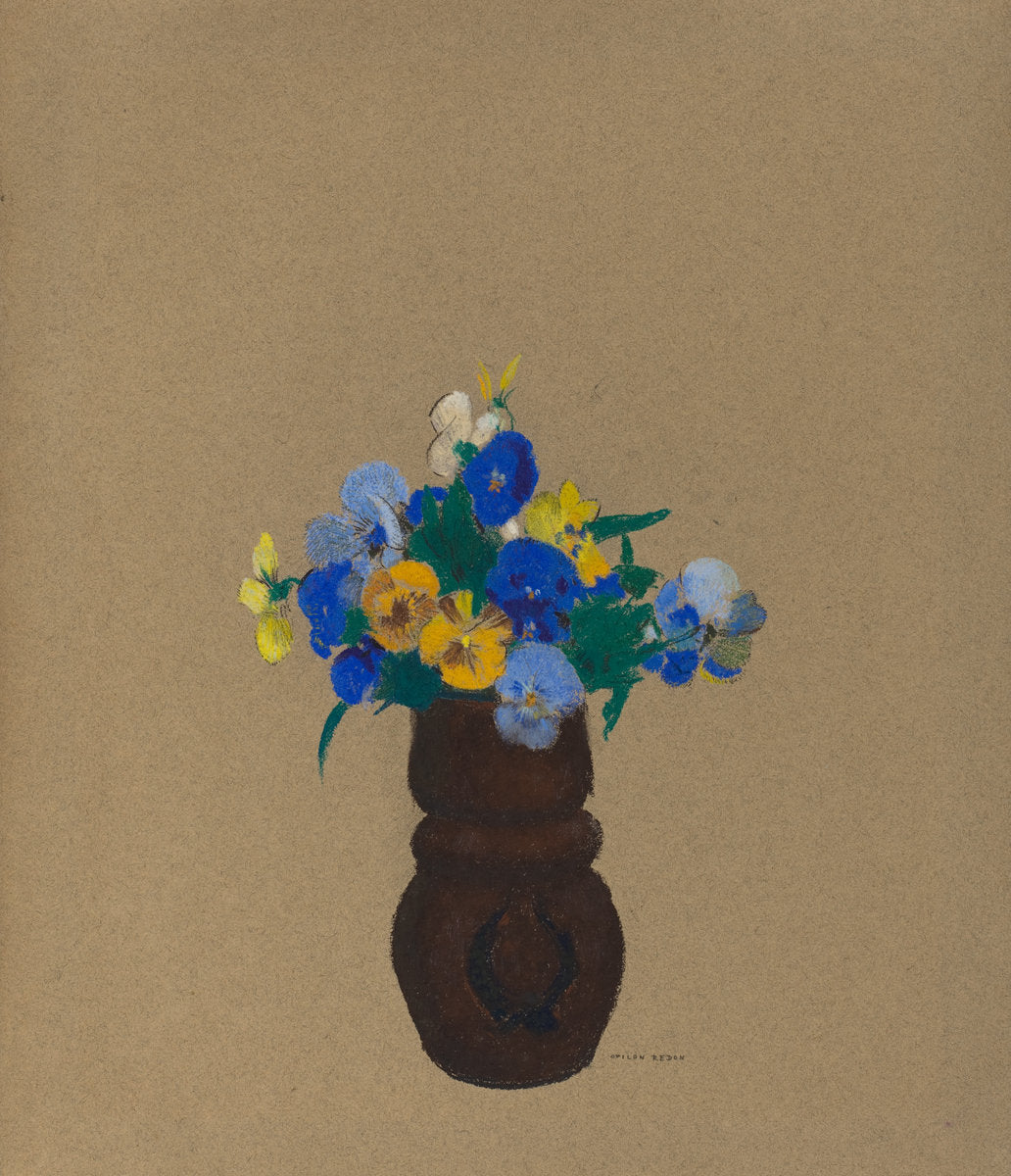 Pansies by Odilon Redon (French, 1840 - 1916), 16X12"(A3)Poster Print