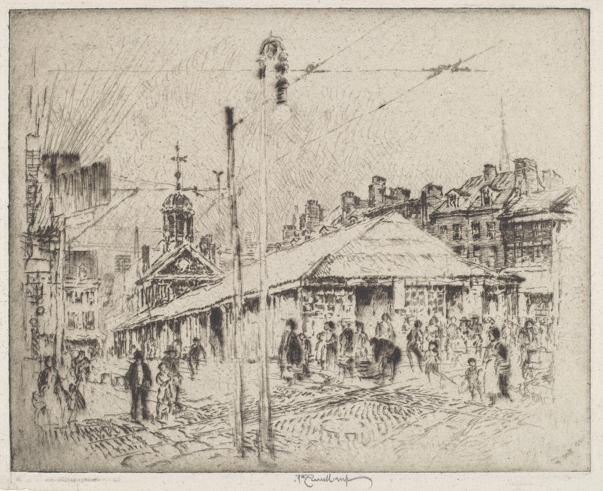 Second Street Market, Philadelphia by Joseph Pennell (American, 1857 - 1926), 16X12"(A3)Poster Print