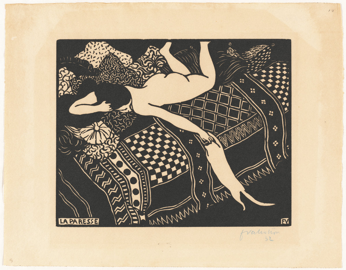 La paresse (Laziness) by Félix Vallotton (Swiss, 1865 - 1925), 16X12"(A3)Poster Print