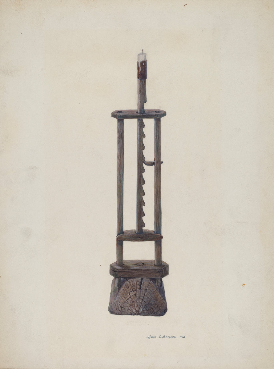 Candle Stand by Luella Schroeder (American, active c. 1935), 16X12"(A3)Poster Print