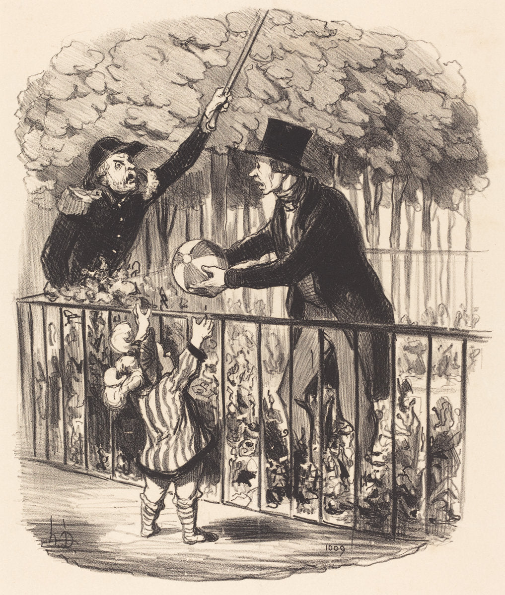 Mais puisque j'vous dis que c'est son ballon... by Honoré Daumier (French, 1808 - 1879), 16X12"(A3)Poster Print