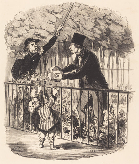 Mais puisque j'vous dis que c'est son ballon... by Honoré Daumier (French, 1808 - 1879), 16X12"(A3)Poster Print