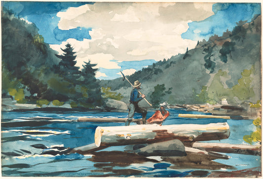Hudson River, Logging by Winslow Homer (American, 1836 - 1910), 16X12"(A3)Poster Print