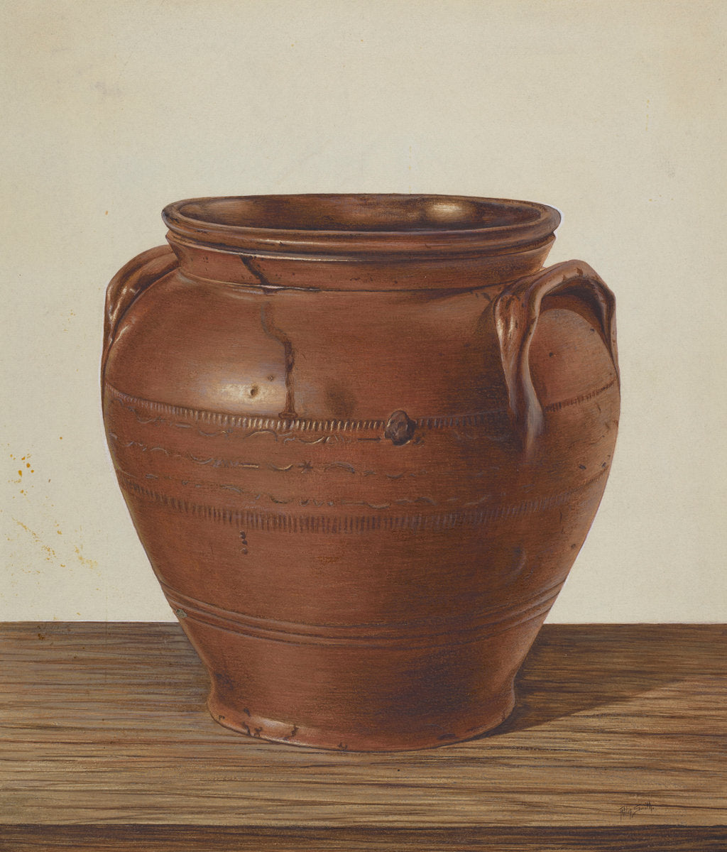 Two Handled Jar - Stoneware by Philip Smith (American, active c. 1935), 16X12"(A3)Poster Print