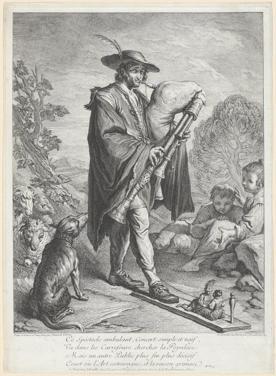 A Young Mother Carrying a Crib by Jacques Dumont Le Romain, finished by Jean Daullé (French, French, 1701 - 1781), 16X12"(A3)Poster Print