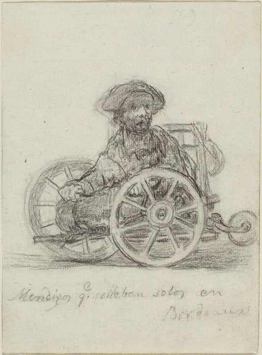 Mendigos que se llevan solos en Bordeaux (Beggars Who Get about on Their Own in Bordeaux) by Francisco de Goya (Spanish, 1746 - 1828), 16X12"(A3)Poster Print