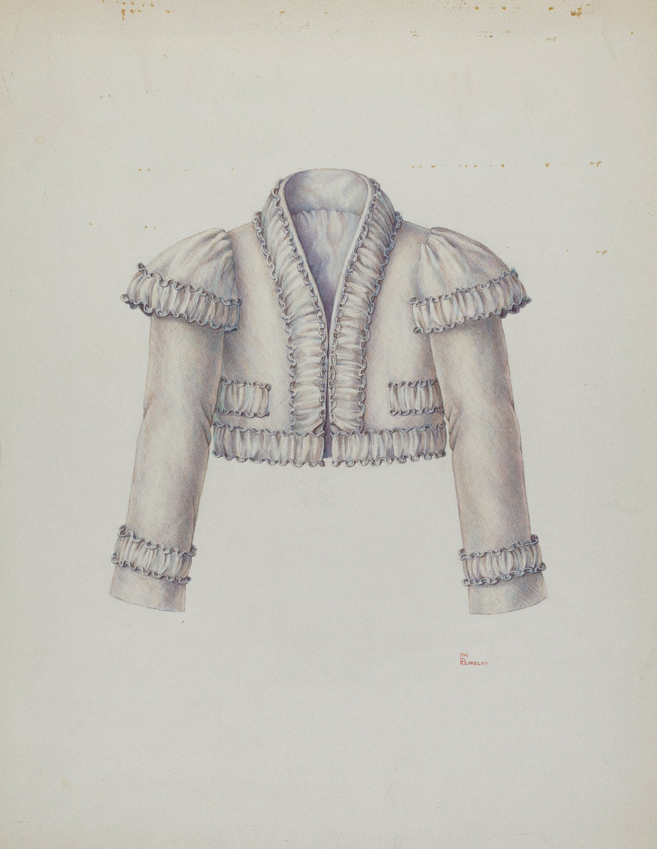 Embroidered Bolero Jacket by Hal Blakeley (American, active c. 1935), 16X12"(A3)Poster Print