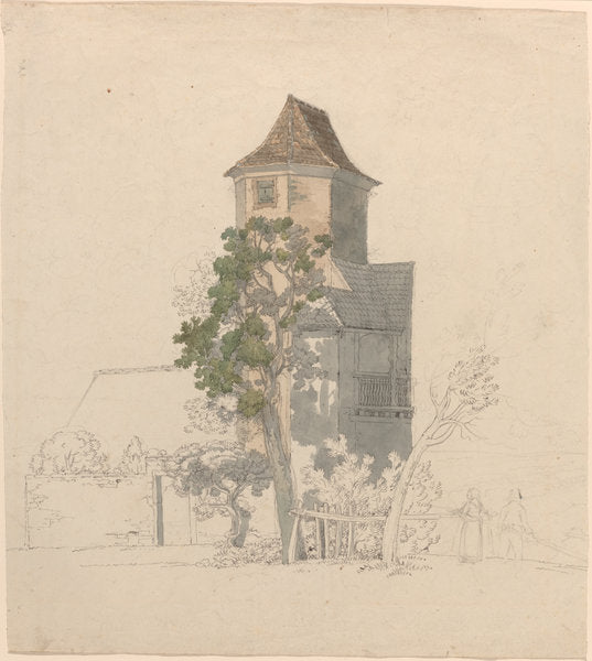 Tower of a Fortified House [recto] by Friedrich Salathé (Swiss, 1793 - 1858), 16X12"(A3)Poster Print