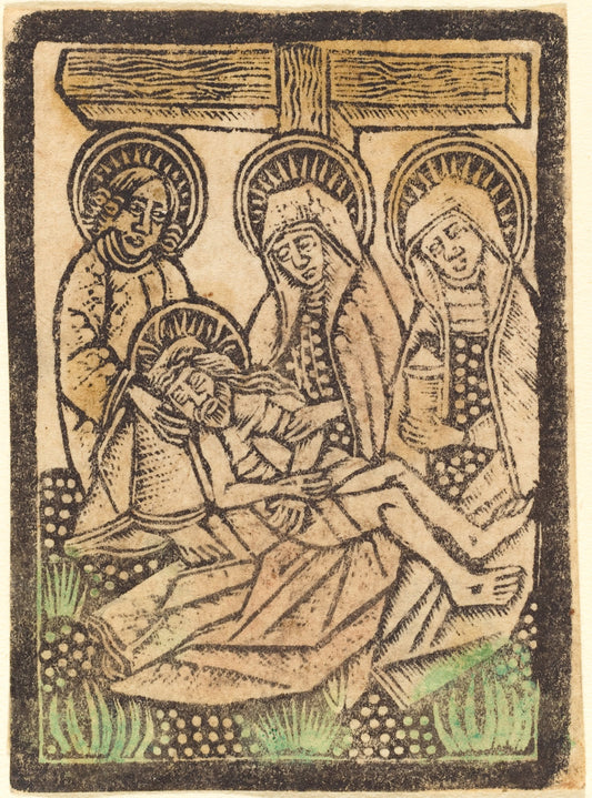 1470/1480 by Workshop of Master of the Aachen Madonna (The Pietà), 16X12"(A3)Poster Print