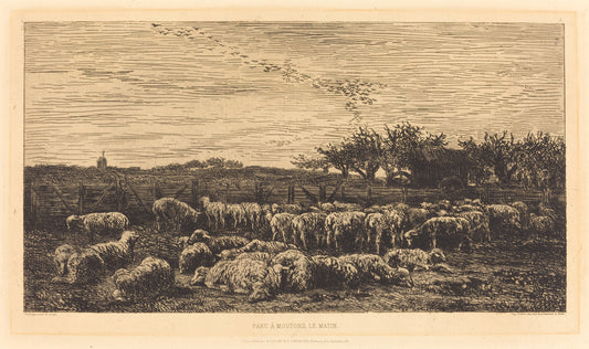 Large Sheepfold (Le Grand parc a moutons) by Charles-François Daubigny (French, 1817 - 1878), 16X12"(A3)Poster Print