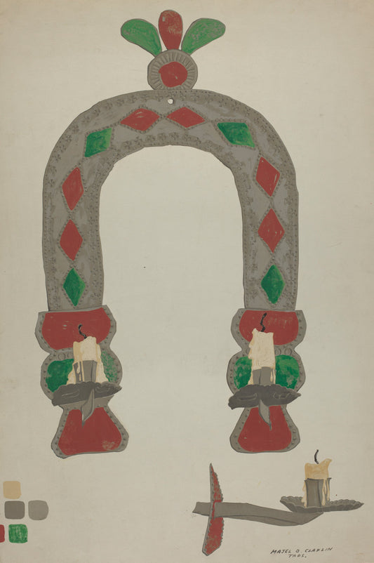 Candlestick Sconce by Majel G. Claflin (American, active c. 1935), 16X12"(A3)Poster Print
