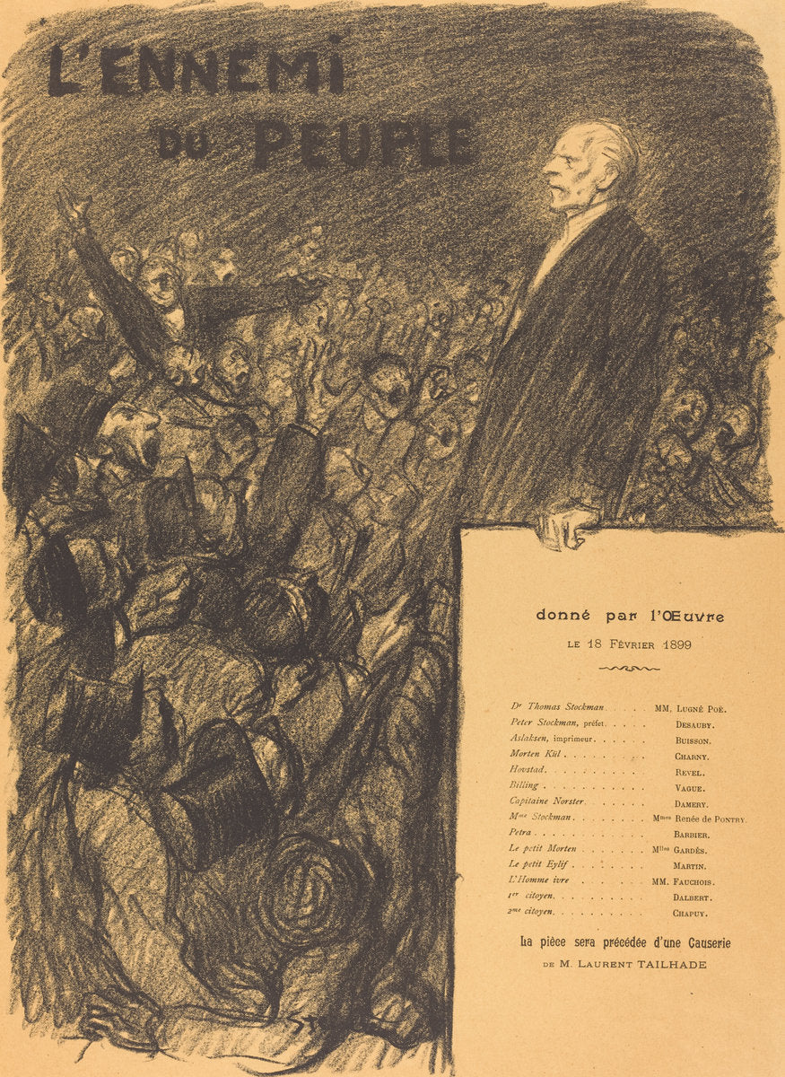 L'Ennemi du peuple by Théophile Alexandre Steinlen (Swiss, 1859 - 1923), 16X12"(A3)Poster Print