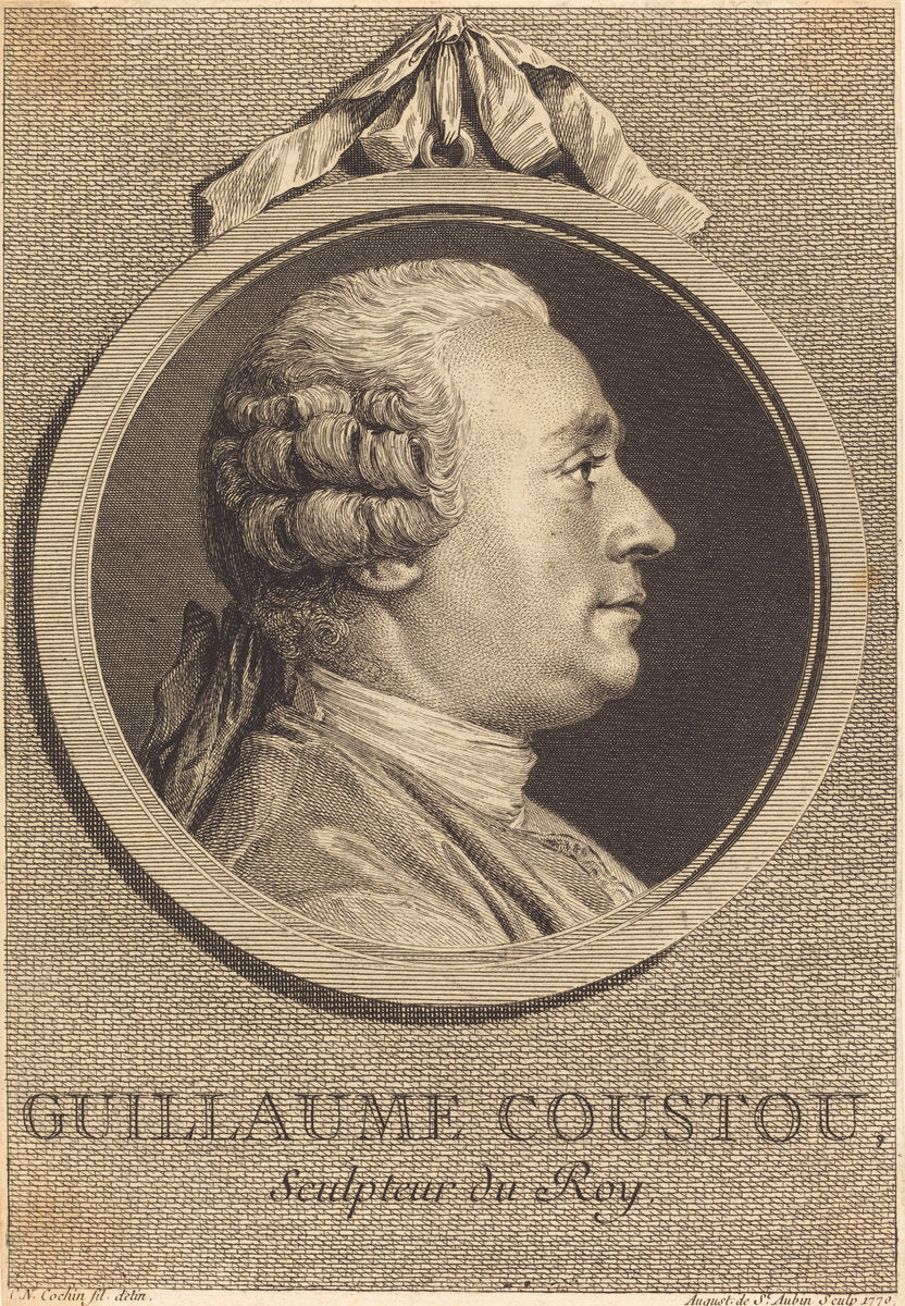 Guillaume Coustou by Augustin de Saint-Aubin after Charles-Nicolas Cochin II (French, 1736 - 1807), 16X12"(A3)Poster Print