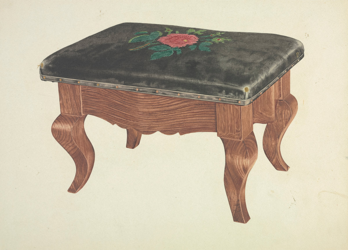 Footstool by Frank Eiseman (American, active c. 1935), 16X12"(A3)Poster Print