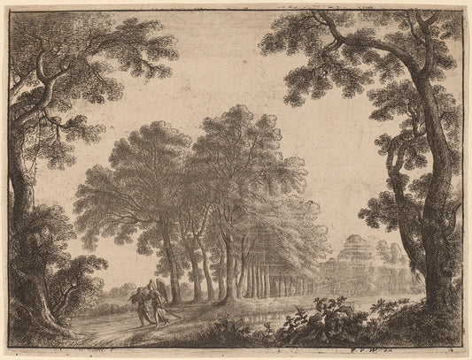 Landscape with Tobias and the Angel by Gilles Neyts (Flemish, 1623 - 1687), 16X12"(A3)Poster Print