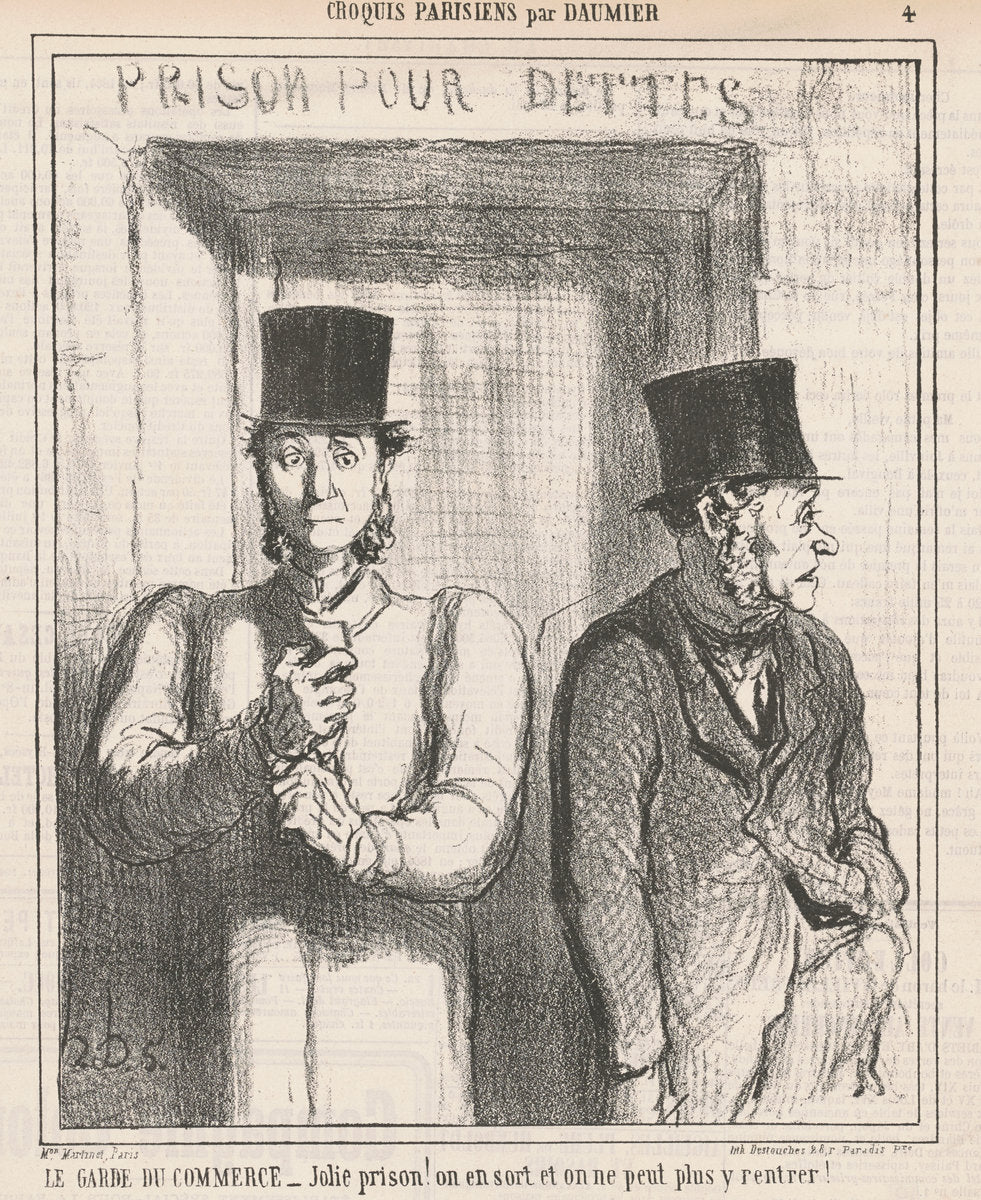 Le garde du commerce by Honoré Daumier (French, 1808 - 1879), 16X12"(A3)Poster Print