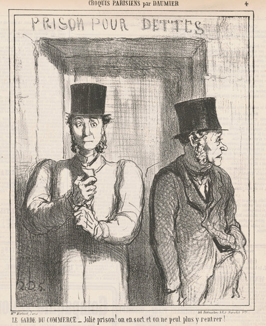 Le garde du commerce by Honoré Daumier (French, 1808 - 1879), 16X12"(A3)Poster Print