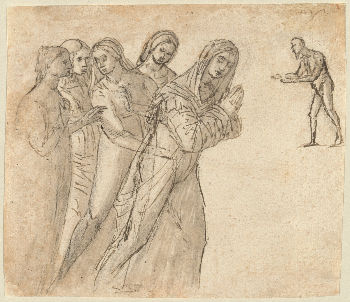 The Virgin and Four Other Women by Vittore Carpaccio (Venetian, c. 1465 - 1525/1526), 16X12"(A3)Poster Print