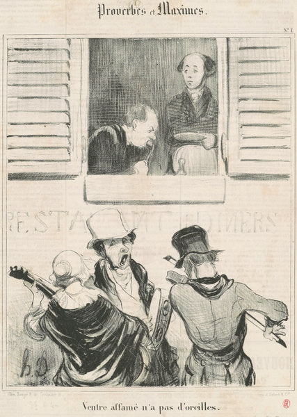 Ventre affamé n'a pas d'orleilles by Honoré Daumier (French, 1808 - 1879), 16X12"(A3)Poster Print