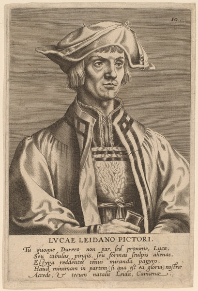 Lucas van Leyden by Hieronymus Wierix (Flemish, c. 1553 - 1619), 16X12"(A3)Poster Print