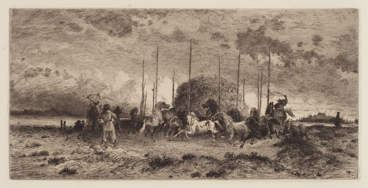 Harvest at San Juan, New Mexico by Peter Moran (American, 1841 - 1914), 16X12"(A3)Poster Print