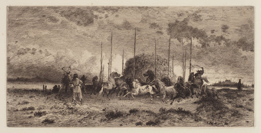 Harvest at San Juan, New Mexico by Peter Moran (American, 1841 - 1914), 16X12"(A3)Poster Print