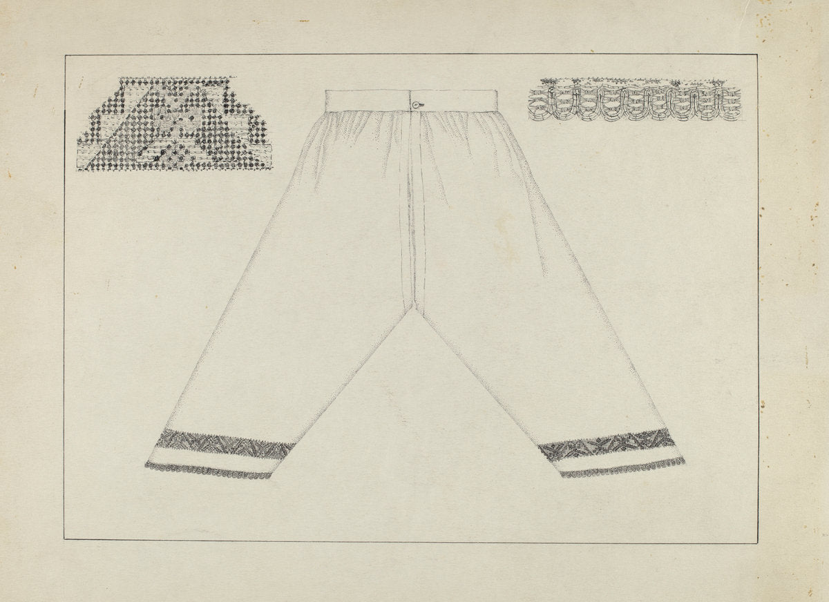 Drawers Trimmed w/ Drawnwork by Evelyn Bailey (American, active c. 1935), 16X12"(A3)Poster Print