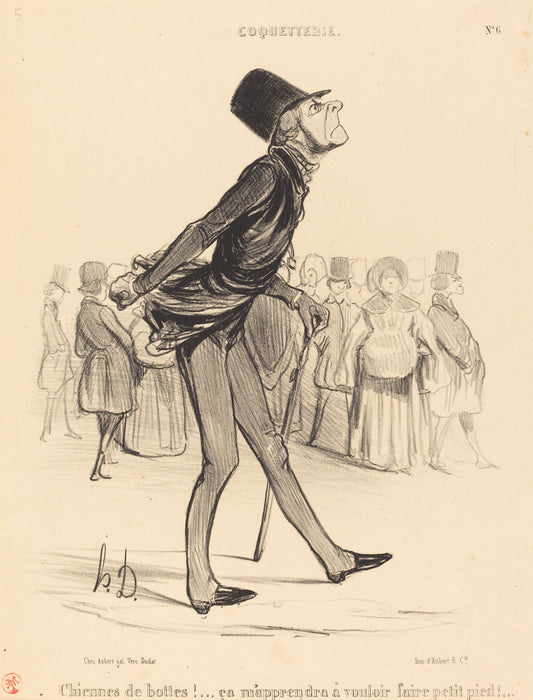 Chiennes de bottes!... by Honoré Daumier (French, 1808 - 1879), 16X12"(A3)Poster Print