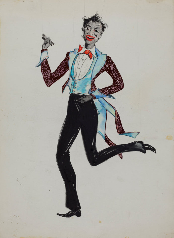 Negro Minstrel by Sebastian Simonet (American, active c. 1935), 16X12