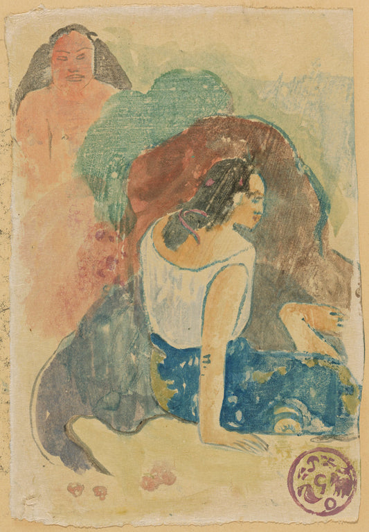 Arearea no Varua Ino (Words of the Devil) [recto] by Paul Gauguin (French, 1848 - 1903), 16X12"(A3)Poster Print