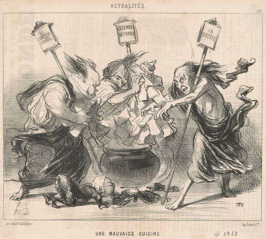 Une mauvaise cuisine by Honoré Daumier (French, 1808 - 1879), 16X12"(A3)Poster Print