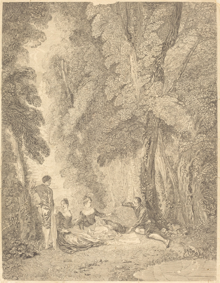 La colation by Jean Moyreau after Antoine Watteau (French, 1690 - 1762), 16X12"(A3)Poster Print