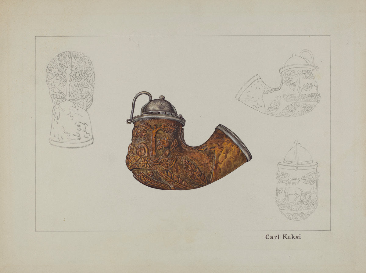 Pipe Bowl by Carl Keksi (American, active c. 1935), 16X12"(A3)Poster Print