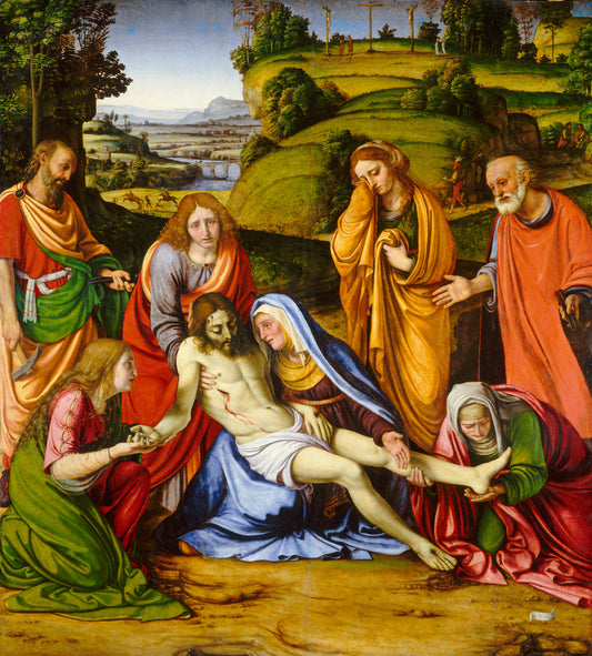 Lamentation by Andrea Solario (Italian, active 1495 - 1524), 16X12"(A3)Poster Print
