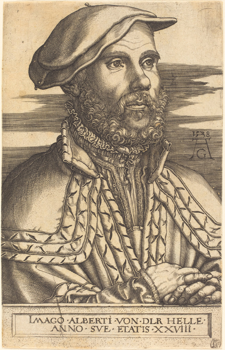 Albert van der Helle by Heinrich Aldegrever (German, 1502 - 1555/1561), 16X12"(A3)Poster Print