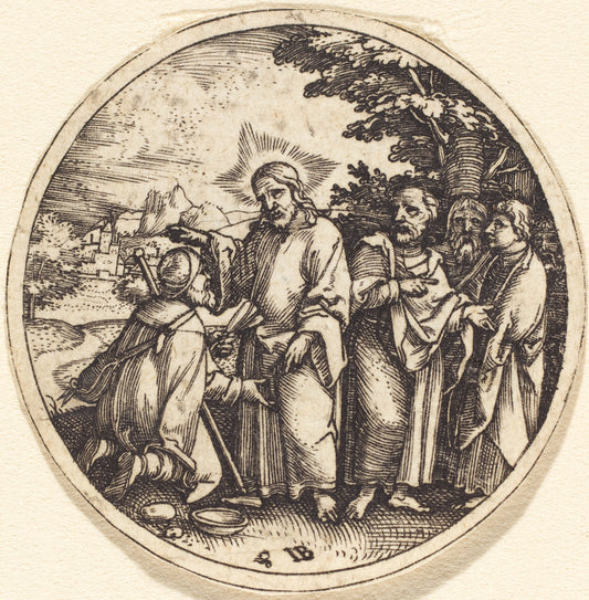 Christ Consoling the Centurion by Master IB (German, active c. 1523/1530), 16X12"(A3)Poster Print