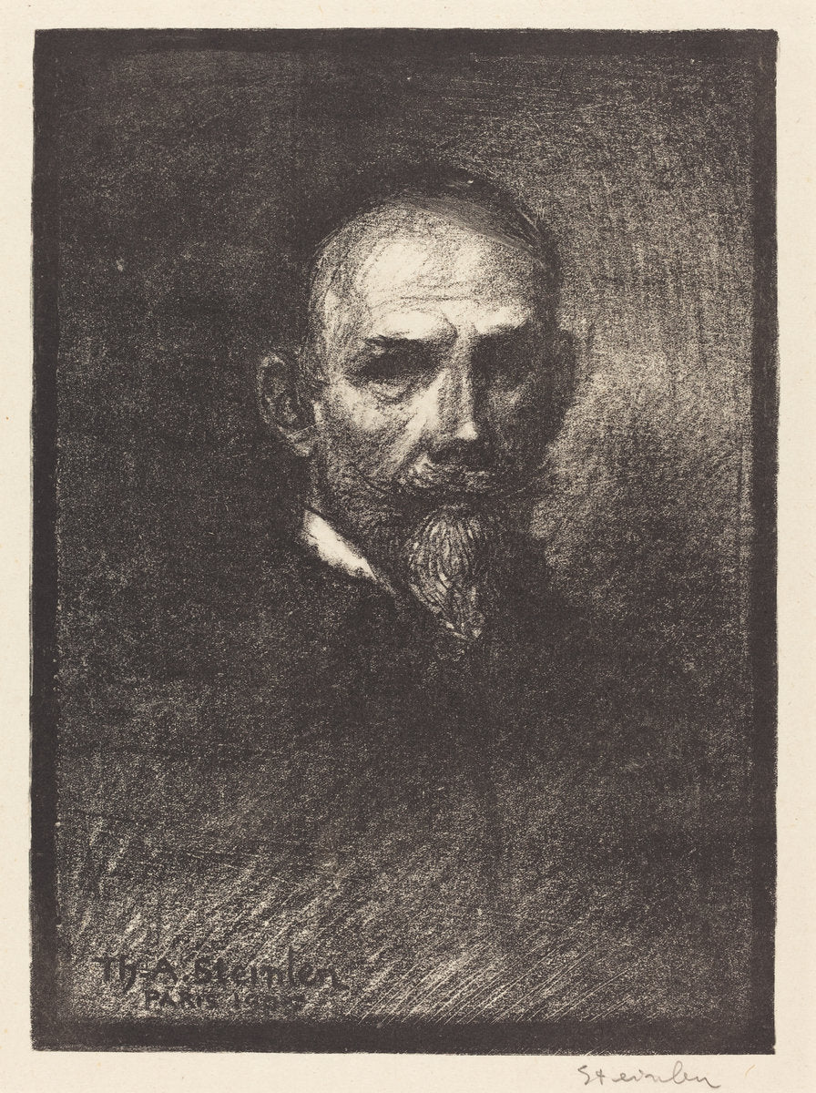 Self-Portrait (Steinlen de face, tete droite) by Théophile Alexandre Steinlen (Swiss, 1859 - 1923), 16X12"(A3)Poster Print