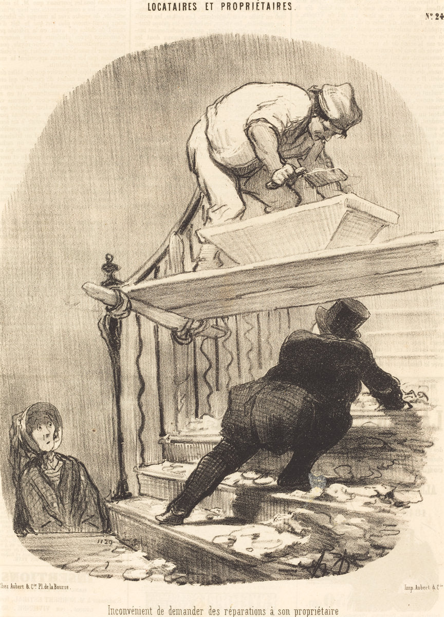 Inconvénient de demander des réparations... by Honoré Daumier (French, 1808 - 1879), 16X12"(A3)Poster Print