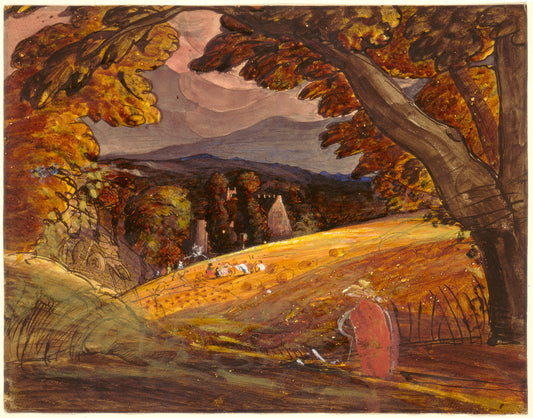 Harvesters by Firelight by Samuel Palmer (British, 1805 - 1881), 16X12"(A3)Poster Print
