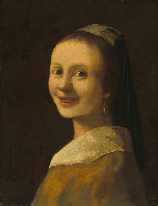 c. 1925 by Imitator of Johannes Vermeer (The Smiling Girl), 16X12"(A3)Poster Print