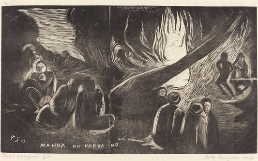 Mahna no Varua Ino (The Devil Speaks) by Paul Gauguin (French, 1848 - 1903), 16X12"(A3)Poster Print