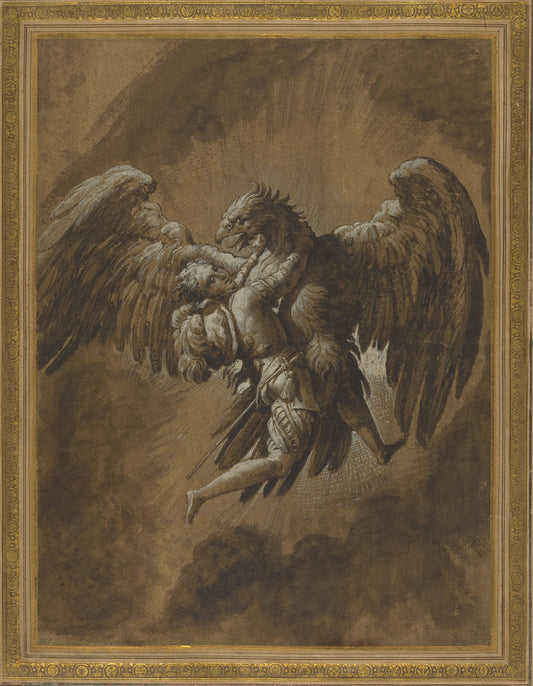 The Rape of Ganymede by Niccolò dell' Abate (Italian, 1509 or 1512 - 1571), 16X12"(A3)Poster Print
