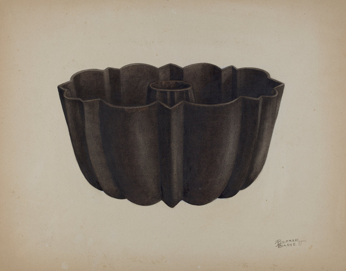 Cake Pan by Richard Barnett (American, active c. 1935), 16X12"(A3)Poster Print