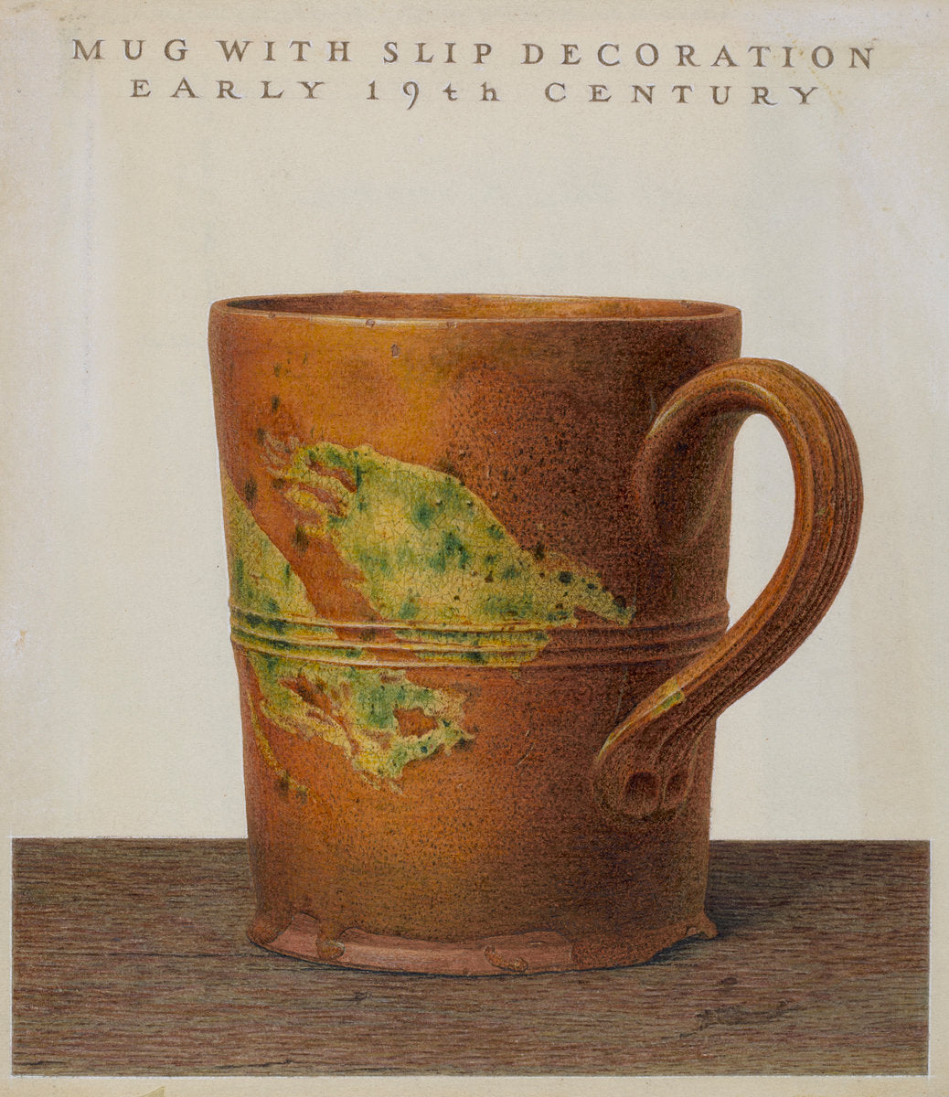 Mug with Slip Decoration by John Matulis (American, 1910 - 2000), 16X12"(A3)Poster Print