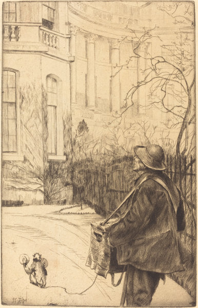 Le joueur d'orgue (The Organ Grinder) by James Jacques Joseph Tissot (French, 1836 - 1902), 16X12"(A3)Poster Print