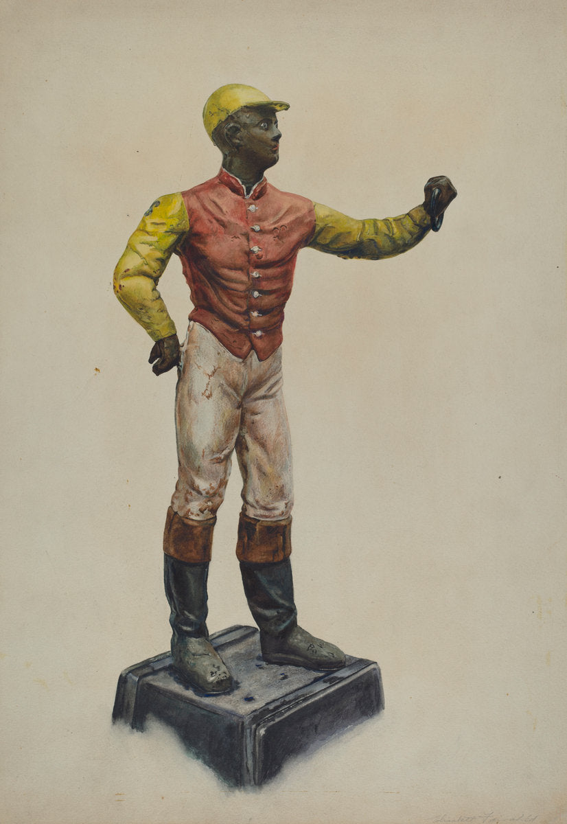 Jockey Hitching Post by Elizabeth Fairchild (American, active c. 1935), 16X12"(A3)Poster Print