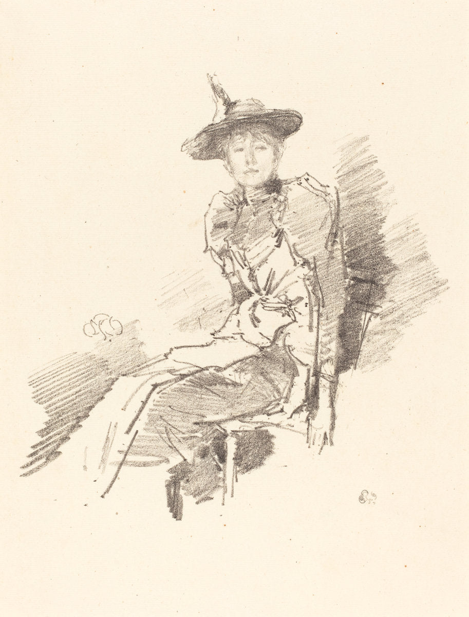 The Winged Hat by James McNeill Whistler (American, 1834 - 1903), 16X12"(A3)Poster Print